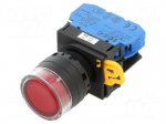 Switch: push-button | 22mm | Stabl.pos: 2 | NO | red | LED | IP65 | YW | Pos: 2