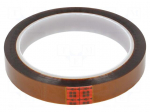 Tape: electrical insulating | W: 15mm | L: 33m | Thk: 0.076mm | silicone