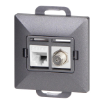Uued tooted // Gniazdo pojed. typu F + Gniazdo 1xRJ45 Cat6 Pearl, TV/F+RJ45/P, antracyt