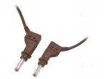 Test lead: single | 32A | banana plug 4mm,both sides | Len: 1m | brown