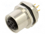 Connector: M12 | socket | PIN: 5 | female | 60V | straight | IP67 | THT | 2A