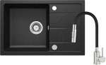 Granite sink with faucet and flexible spout