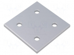 Flat bar | for profiles | W: 86mm | H: 6mm | L: 86mm | aluminium