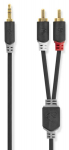 Cable Nedis AUX 3.5mm - 2x RCA 3m