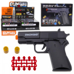 M&auml;nguala | PC | Konsoolid | Tarvikud // M&auml;nguasjad ja m&auml;ngud lastele // Mini Pistolet Broń Na Naboje I Łuski Czarny 13,5 cm