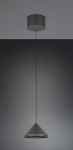 Trio Laguna LED piekarama lampa 1-pc 18 cm matt black brushed steel 336210132 4017807667608