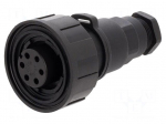 Connector: circular | plug | female | PIN: 6 | 5A | 277V | IP68,IP69K