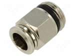 Push-in fitting | straight | -0.99&divide;20bar | nickel plated brass
