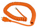 Cable | 3G1.5mm2 | CEE 7/7 (E/F) plug,cables | PUR | orange | 16A | 230V