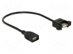 Cable | USB 2.0 | USB A socket,both sides | gold-plated | 0.25m
