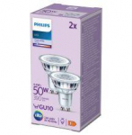 PHILIPS LED stikla 50W GU10 Auksti balta 4000K 36D 2 gab spuldze 8719514452480 929001218232