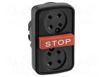 Switch: triple | 22mm | Stabl.pos: 1 | none | IP66 | flat + convex | Pos: 2