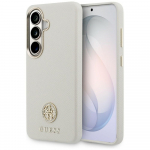 Case Guess Rhinestone Round Logo MagSafe for Samsung Galaxy S26 Plus / beige