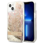Guess GUHCP13SLFLSD Paisley Liquid Glitter Hardcase for iPhone 13 mini 5,4" / gold