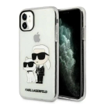 Karl Lagerfeld IML Glitter Karl and Choupette NFT maciņ&scaron; iPhone 11 caurspīdīgs