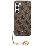 GUHCS24SGF4GBR Guess aizmugurējais maciņ&scaron; priek&scaron; Samsung S921 Galaxy S24 ar piekariņu brūns