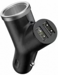 Baseus Y Type auto lādētājs | 40W | QC | USB-A | melns