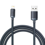 Baseus Crystal datu pārraides un uzlādes vads | USB-A uz Lightning | 12W | 2m | melns