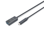DIGITUS USB-C->USB-A pikenduskaabel, pistik/pistikupesa, 10G, 5,00m