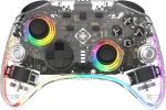 Deltaco juhtmevaba Bluetooth/USB m&auml;ngukontroller l&auml;bipaistev RGB C-nupu ja makroga Switchile