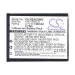 740 mAh for Panasonic VW-VBX070,VW-VBX070-W,VW-VBX070GK