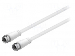 Cable | 75&Omega; | 10m | F plug,both sides | white