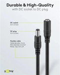 Līdzstrāvas pagarinājuma kabelis, 5 m 5,5x2,1 mm melns 2x0,5 mm&sup2; max 24 VDC 120 W