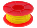 Wire | solid | Cu | 30AWG | yellow | kynar 460 (PVDF) | 300V | 50m