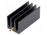 Heatsink: extruded | grilled | TO220 | black | L: 35mm | W: 16mm | H: 16mm