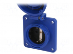 Connector: AC supply | female | socket | 2P+PE | 250VAC | 16A | blue