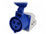Connector: AC supply | socket | female | 32A | 230VAC | IEC 60309 | IP44