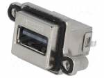 Socket | USB A | MUSB | for panel mounting,screw | THT | straight | IP68