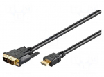 Cable | HDMI 1.4 | DVI-D (18+1) plug,HDMI plug | 2m | black