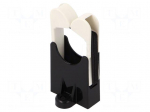 Screw mounted clamp | polyamide | black | W: 30mm | L: 28.4mm | H: 56.1mm