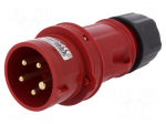 Connector: AC supply 3-phase | plug | male | 16A | 380/415VAC | IP44