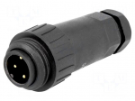 WA22 | plug | male | PIN: 4 | 3+PE | IP67 | 9&divide;10.5mm | 16A | screw terminal