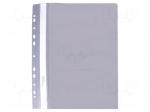 Document wallet | with holes | A4 | grey | Mat: PVC