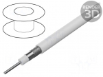 Wire: coaxial | wire | CCS | PVC | white | 50m | &Oslash;cable: 5mm