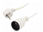 Extension lead | 3x1.5mm2 | 3m | PVC | white | Sockets no: 1 | 16A