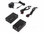 HDMI extender | DC socket,HDMI socket,RJ45 socket | 60m | black