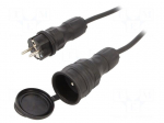 Extension lead | 3x1.5mm2 | 10m | rubber | black | Sockets no: 1 | 16A