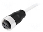 Connector: 7/8" | plug | 1.5m | female | PIN: 3 | straight | with lead | PVC