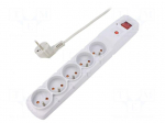 Plug socket strip: protective | Sockets: 5 | 230VAC | 10A | grey
