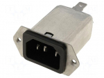 Connector: AC supply | socket | male | 15A | 250VAC | C14 (E) | 5120 | 40mm