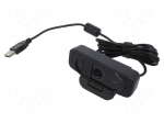 Webcam | black | USB | Full HD 1080p,PnP | 1.6m | clip | 96&deg;