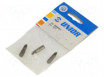 Screwdriver bit | Pozidriv&reg; | PZ2 | 1/4" | Overall len: 25mm | 3pcs.
