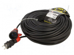 Extension lead | 3x2.5mm2 | 50m | rubber | black | Sockets no: 1 | 16A