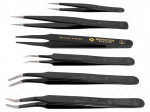 Tweezers-set | for precision works | ESD | 6pcs.