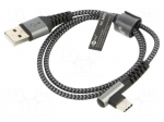 Cable | USB 2.0 | USB A plug,USB C angled plug | 0.5m | 480Mbps
