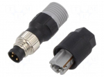 Connector: M8 | plug | male | 768 | 4A | 60V | PIN: 3 | IP67 | straight | IDC